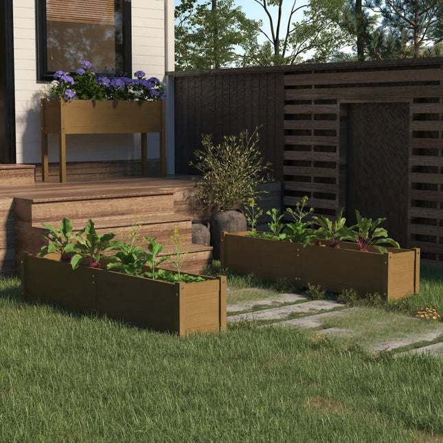 Lit Surélevé De Jardin 150X31X31 Cm Bois De Sapin Massif