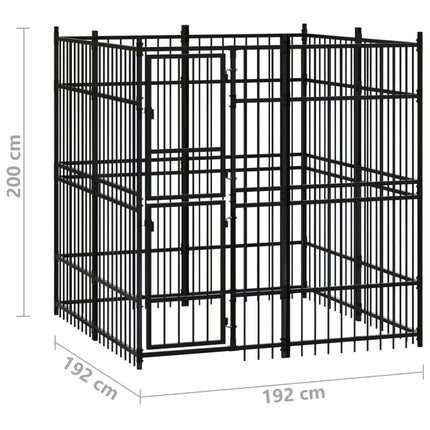 Chenil D'extérieur Pour Chiens Acier 3,69 M²