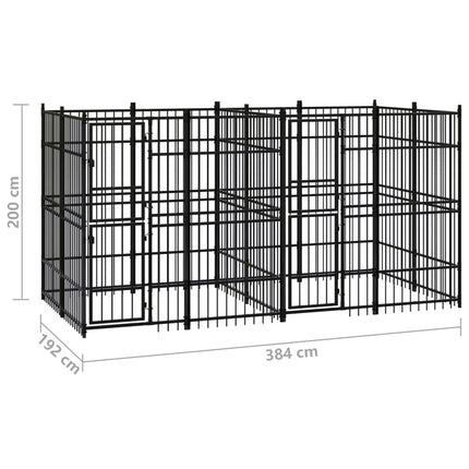 Chenil D'extérieur Pour Chiens Acier 7,37 M²