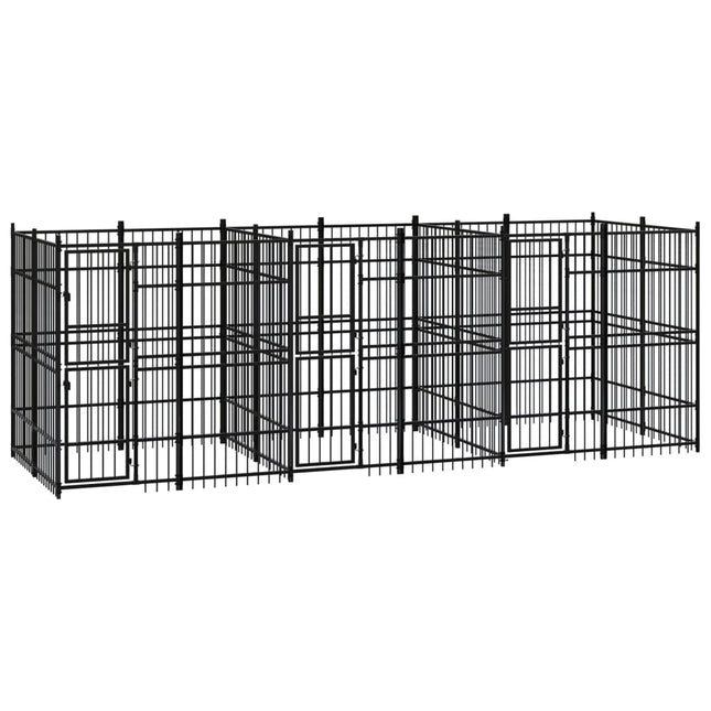 Chenil D'extérieur Pour Chiens Acier 7,37 M²