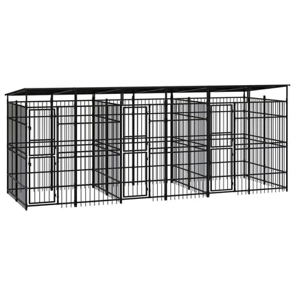 Chenil D'extérieur Pour Chiens Acier 7,37 M²