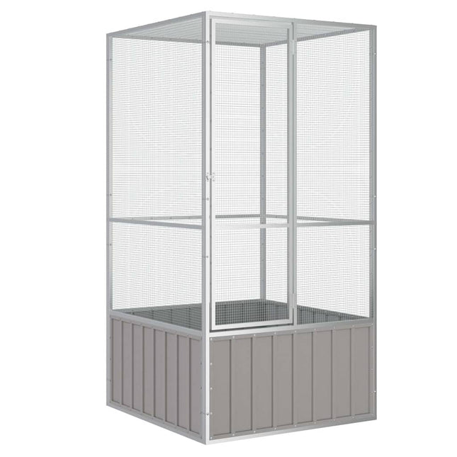Cage À Oiseaux 111X107X211,5 Cm Acier Galvanisé