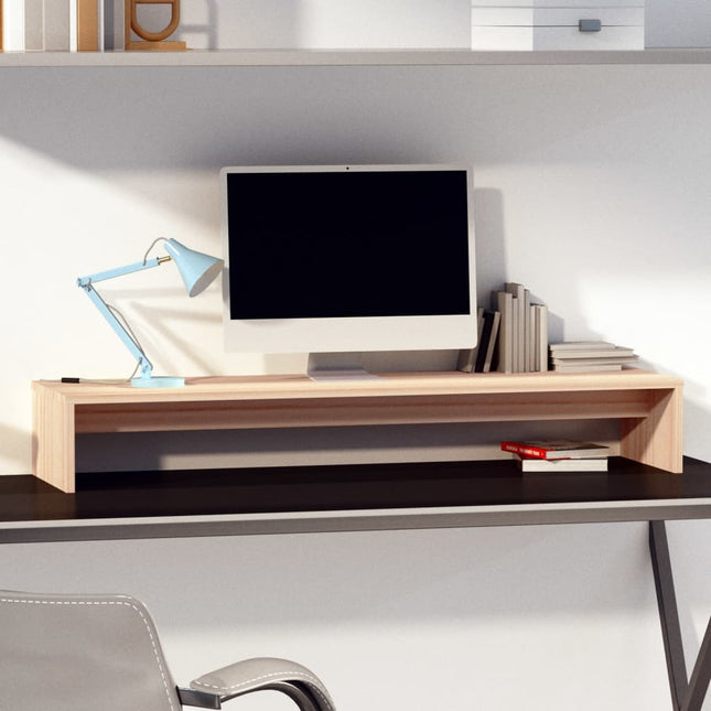 Support De Moniteur 100X27X15 Cm Bois De Pin Solide