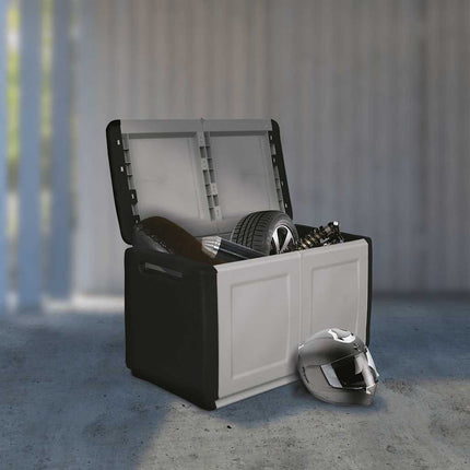 Boîte De Rangement De Jardin 130 L Gris Foncé Noir