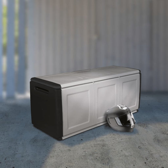 Boîte De Rangement De Jardin 130 L Gris Foncé Noir