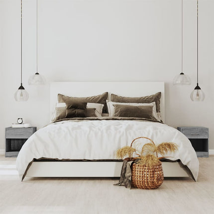 Table De Chevet 2 Pcs Avec Tiroir Couleur De Chêne