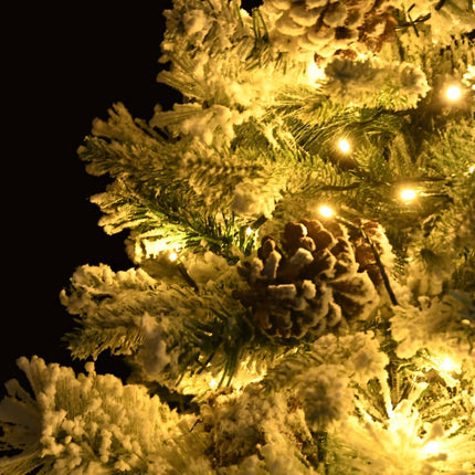 Sapin De Noël Pré-Éclairé Avec Neige Floquée/Cônes 120Cm Pvc/Pe
