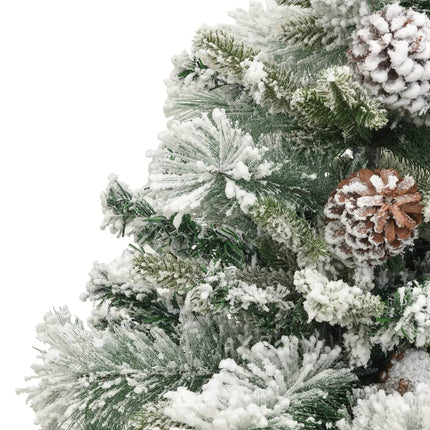 Sapin De Noël Pré-Éclairé Avec Neige Floquée/Cônes 120Cm Pvc/Pe