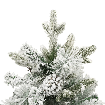 Sapin De Noël Pré-Éclairé Avec Neige Floquée/Cônes 120Cm Pvc/Pe