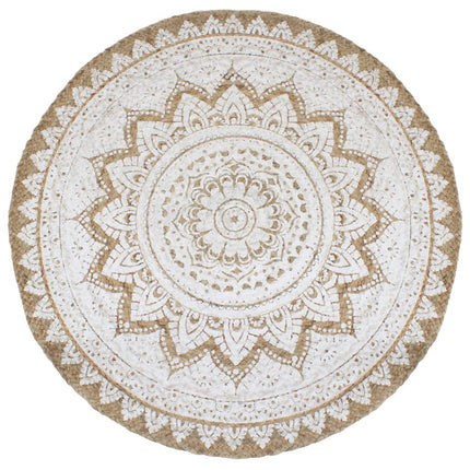 Tapis Jute Tressé Imprimé Rond