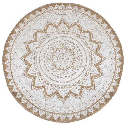 Tapis Jute Tressé Imprimé Rond