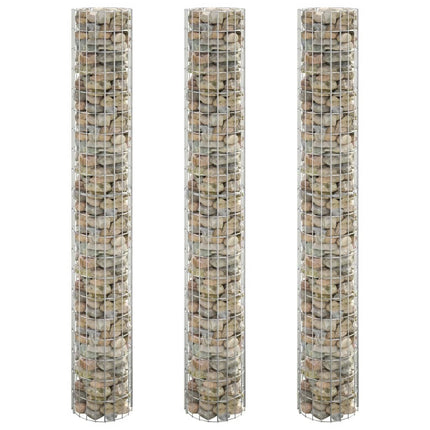 Lit Surélevé À Gabion Circulaire 3 Pcs Acier Galvanisé Ø30X50Cm