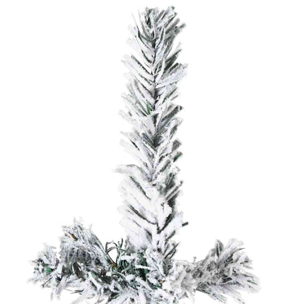 Demi Sapin De Noël Artificiel Mince Avec Neige Floquée Blanc Et Vert