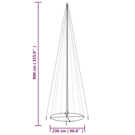 Arbre De Noël Cône 1134 Led 230X800 Cm Blanc Chaud