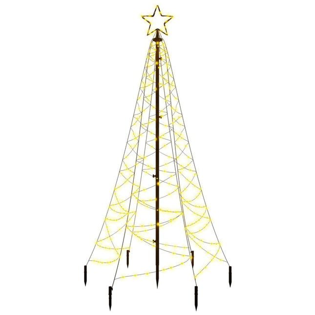 Sapin De Noël Avec Piquet 200 Led 180 Cm Blanc Chaud