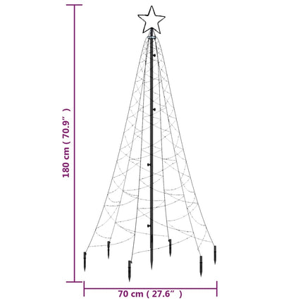 Sapin De Noël Avec Piquet 200 Led 180 Cm Blanc Chaud