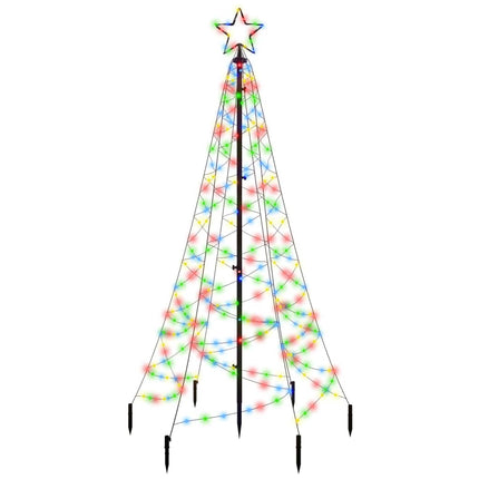 Sapin De Noël Avec Piquet Coloré 200 Led 180 Cm Multicolore