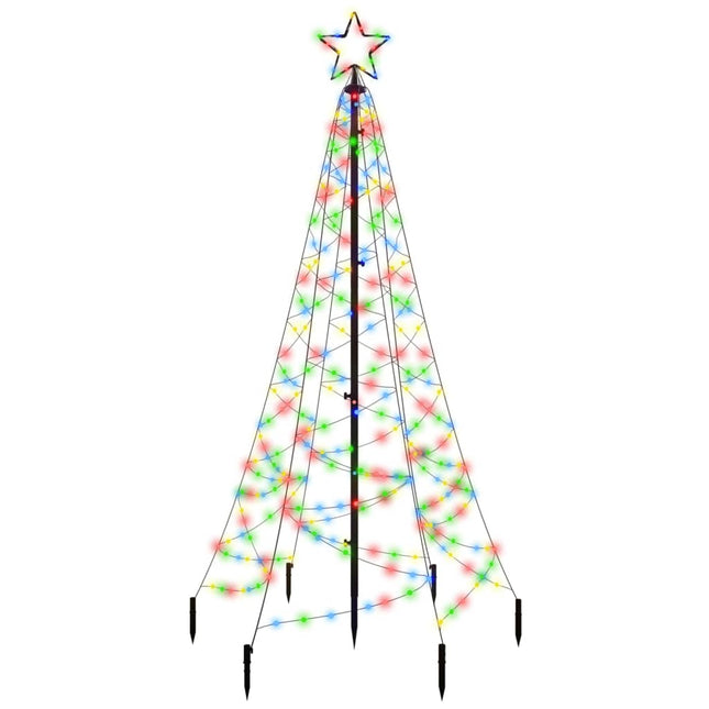 Sapin De Noël Avec Piquet Coloré 200 Led 180 Cm Multicolore