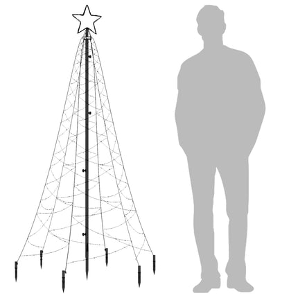 Sapin De Noël Avec Piquet Coloré 200 Led 180 Cm Multicolore