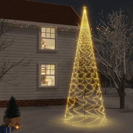 Sapin De Noël Avec Piquet 200 Led 180 Cm Blanc Chaud