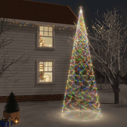 Sapin De Noël Avec Piquet Coloré 200 Led 180 Cm Multicolore
