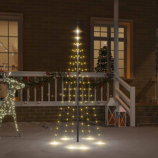 Sapin De Noël Sur Mât De Drapeau 1400 Led 500 Cm Blanc Chaud