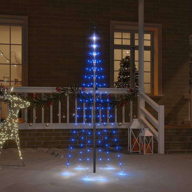 Sapin De Noël Sur Mât De Drapeau 1400 Led Es 500 Cm Bleu
