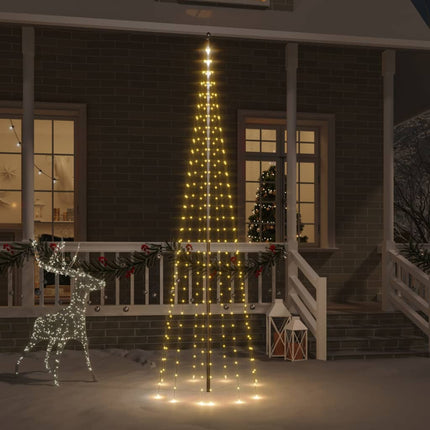 Sapin De Noël Sur Mât De Drapeau 1400 Led 500 Cm Blanc Chaud