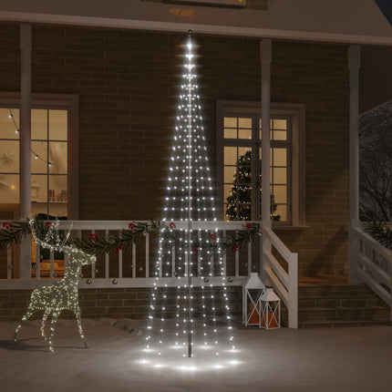 Sapin De Noël Sur Mât De Drapeau 1400 Led 500 Cm Blanc Froid