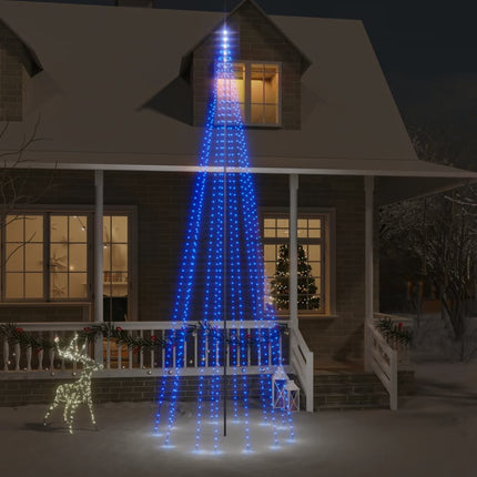 Sapin De Noël Sur Mât De Drapeau 1400 Led Es 500 Cm Bleu