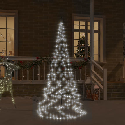 Sapin De Noël Sur Mât De Drapeau 1400 Led 500 Cm Blanc Froid