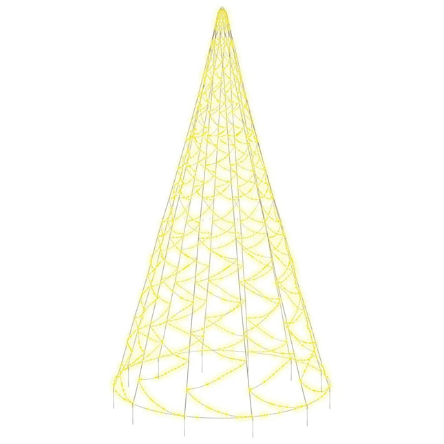 Sapin De Noël Sur Mât De Drapeau 1400 Led 500 Cm Blanc Chaud