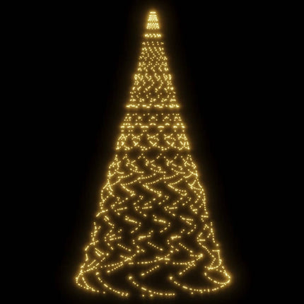 Sapin De Noël Sur Mât De Drapeau 1400 Led 500 Cm Blanc Chaud