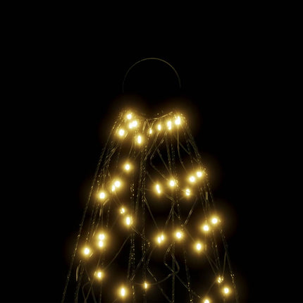 Sapin De Noël Sur Mât De Drapeau 1400 Led 500 Cm Blanc Chaud