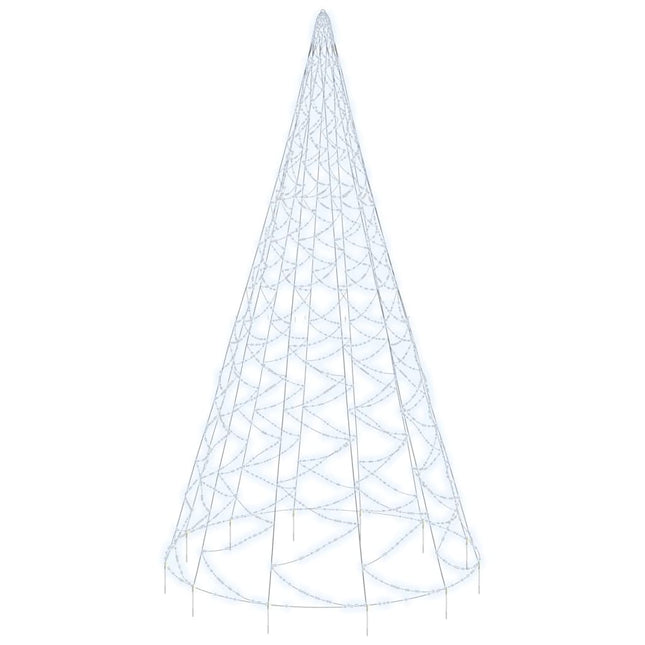 Sapin De Noël Sur Mât De Drapeau 1400 Led 500 Cm Blanc Froid