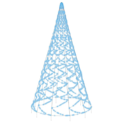 Sapin De Noël Sur Mât De Drapeau 1400 Led Es 500 Cm Bleu