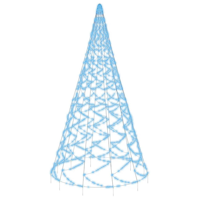 Sapin De Noël Sur Mât De Drapeau 1400 Led Es 500 Cm Bleu