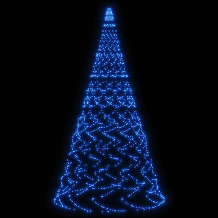 Sapin De Noël Sur Mât De Drapeau 1400 Led Es 500 Cm Bleu