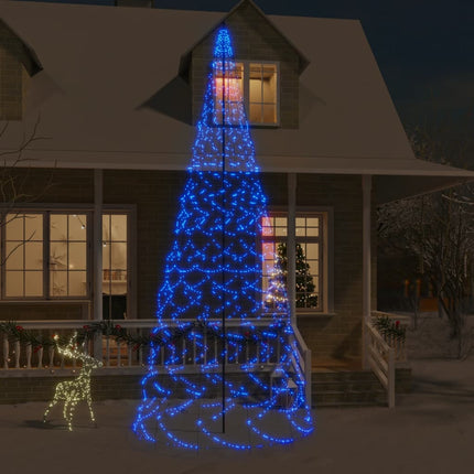 Sapin De Noël Sur Mât De Drapeau 1400 Led Es 500 Cm Bleu