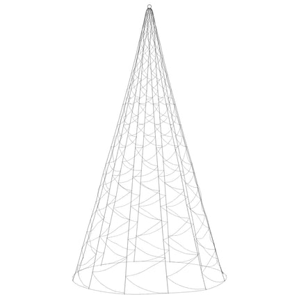 Sapin De Noël Sur Mât De Drapeau 1400 Led Colorées 500 Cm Multicolore