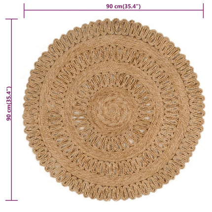 Tapis Jute Tressé À La Main Rond