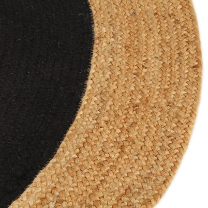 Tapis Tressé Et Naturel Jute Et Coton Rond