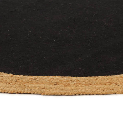 Tapis Tressé Et Naturel Jute Et Coton Rond