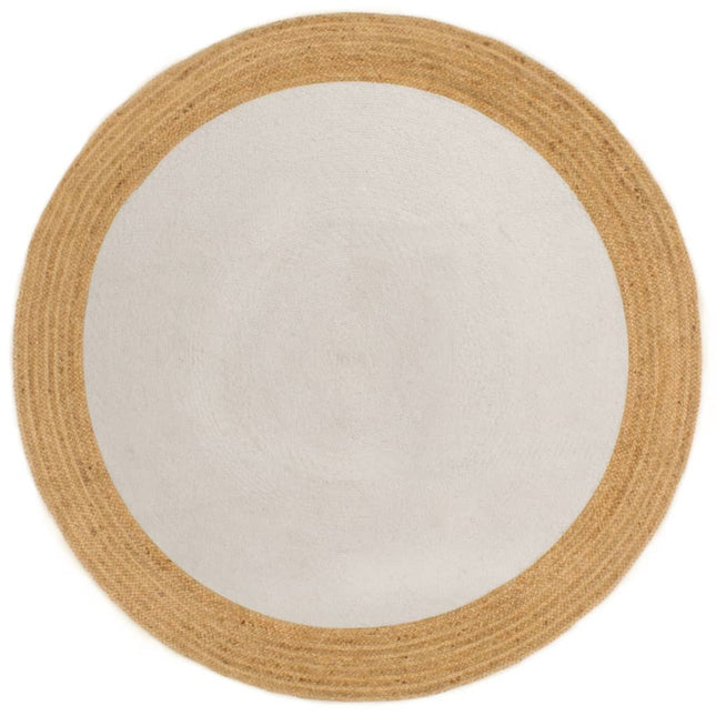 Tapis Tressé Et Naturel Jute Et Coton Rond