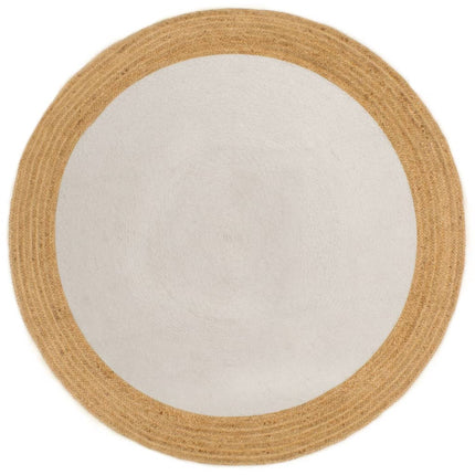 Tapis Tressé Et Naturel Jute Et Coton Rond