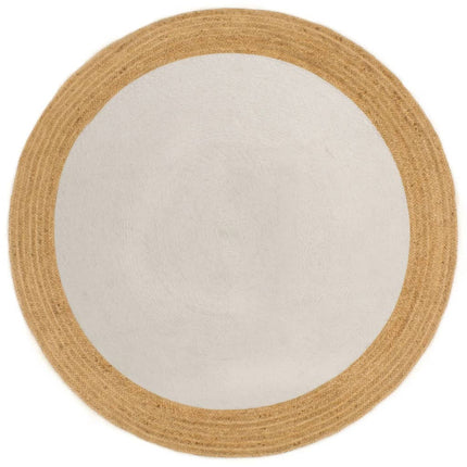 Tapis Tressé Et Naturel Jute Et Coton Rond