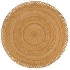 Tapis Tressé Avec Bord Ondulé Jute Rond