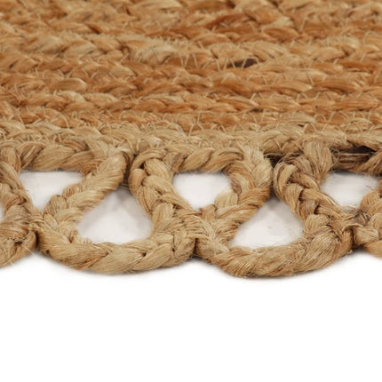 Tapis Tressé Avec Bord Ondulé Jute Rond