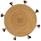 Tapis Tressé Avec Glands Jute Rond