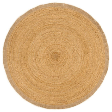 Tapis Tressé Avec Bord Brodé Jute Rond